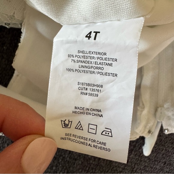 Speechless White Lace Dress Sparkly Embellished Sleeveless Toddler Girls 4T - Picture 6 of 6